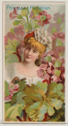 Primrose: Flirtation, from the series Floral Beauties and Language of Flowers (N75) for Du..., 1892. Creator: Donaldson Brothers.
