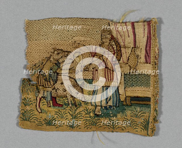 Fragment of a Band Depicting Scene from Homer's Odyssey, England, 16th/17th century. Creator: Unknown.