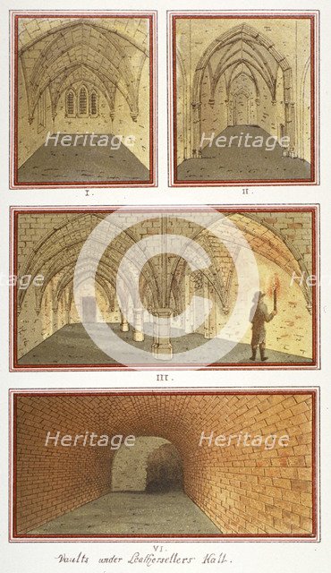 Vaults beneath Leathersellers' Hall, Little St Helen's, City of London, 1799. Artist: Anon