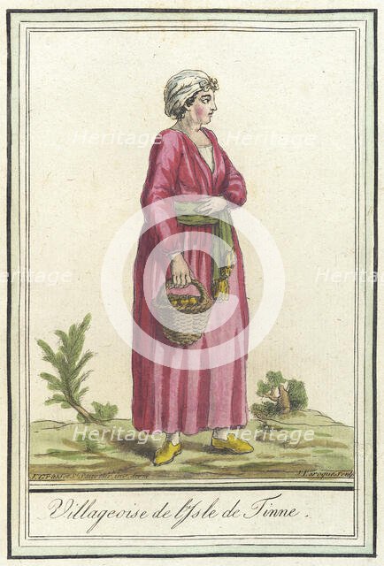 Costumes de Différents Pays, 'Villageoise de l'Isle de Tinne', c1797. Creators: Jacques Grasset de Saint-Sauveur, LF Labrousse.