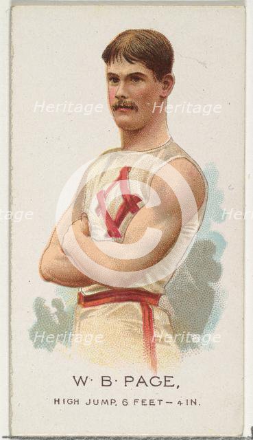 W.B. Page, High Jump, from World's Champions, Series 2 (N29) for Allen & Ginter Cigarettes..., 1888. Creator: Allen & Ginter.