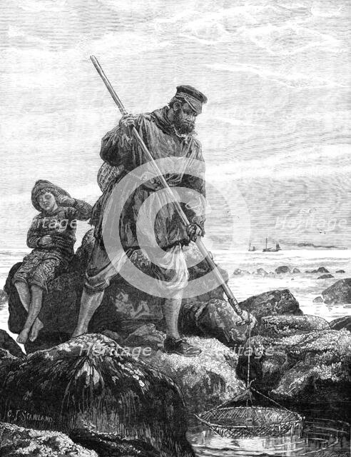 Our Fishing Industries: prawn-fishing at Hastings, 1883. Creator: William James Palmer.