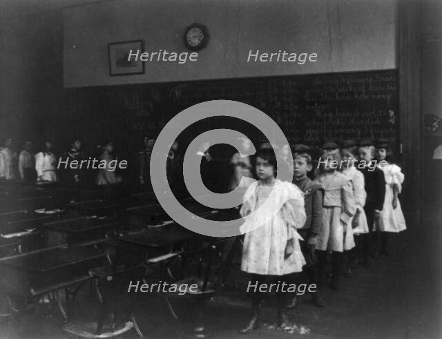 Children marching around the classroom, Washington, D.C., (1899?). Creator: Frances Benjamin Johnston.
