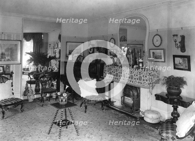 Edwardian living room, 1909. Artist: Unknown