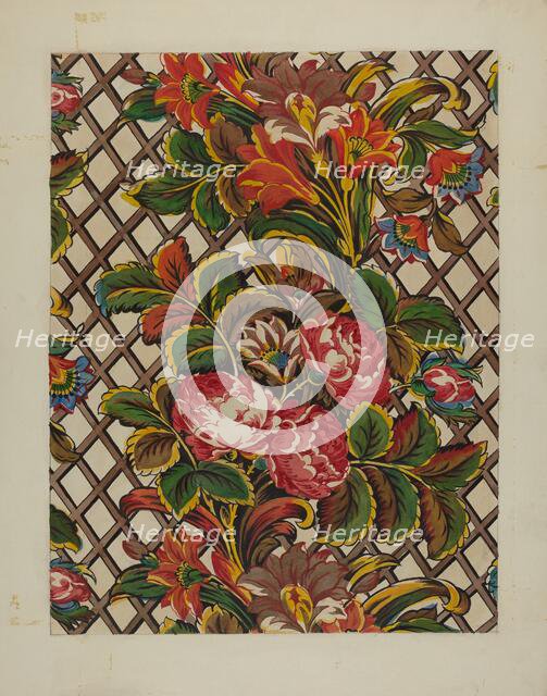 Patchwork Bedspread Material, c. 1936. Creator: Frances Lichten.