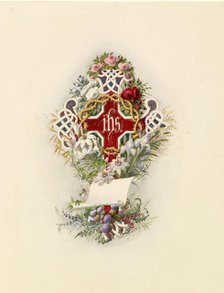 Cross And Crown Of Thorns And Flowers, 1805-1875. Creator: Adolf Schrodter.