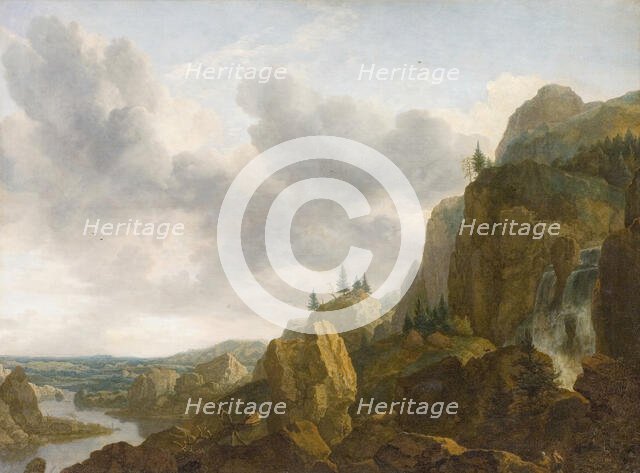 Northern Mountain Landscape with Waterfall, 1647. Creator: Allart van Everdingen.