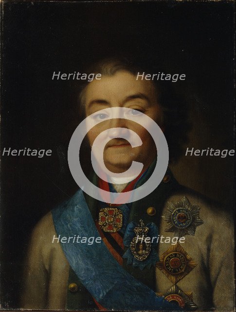 Portrait of the commander-in-chief of the fleet Count Alexey Grigoryevich Orlov of Chesma (1737–1808), Late 18th cent.. Artist: Anonymous  