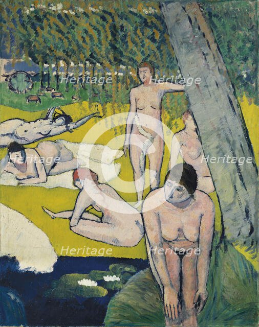 Bathers with Water Lilies (Baigneuses aux nénuphars), c1889. Creator: Bernard, Émile (1868-1941).