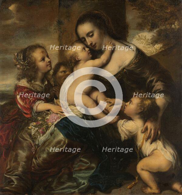 Portrait of a woman with four children, depicted as Caritas, 1650-1678. Creator: Jurgen Ovens.