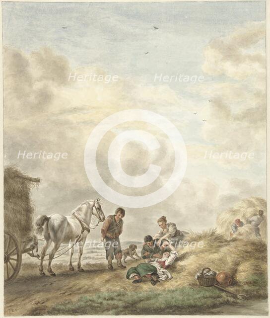 Harvest scene, 1795. Creator: Abraham Delfos.