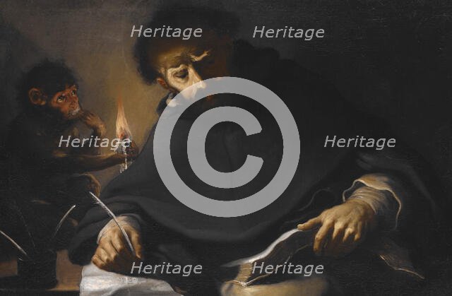 St Dominic and the Devil, about 1630. Creator: Pietro della Vecchia.