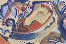 Naked girls in the boat, 1911. Creator: Macke, August (1887-1914).
