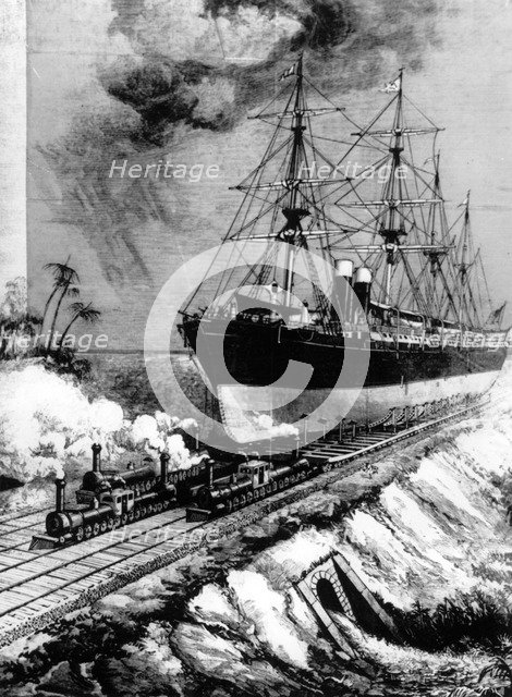 JB Eads' Inter Oceanic Ship Railway, 1884. Artist: Unknown
