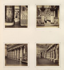 [View Across the Egyptian Court; View through Egyptian Columns into Classical Sculptur..., ca. 1859. Creator: Attributed to Philip Henry Delamotte.