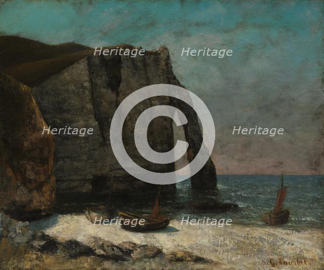 The Cliff at Étretat, after 1872. Creator: Gustave Courbet (French, 1819-1877), imitator of.