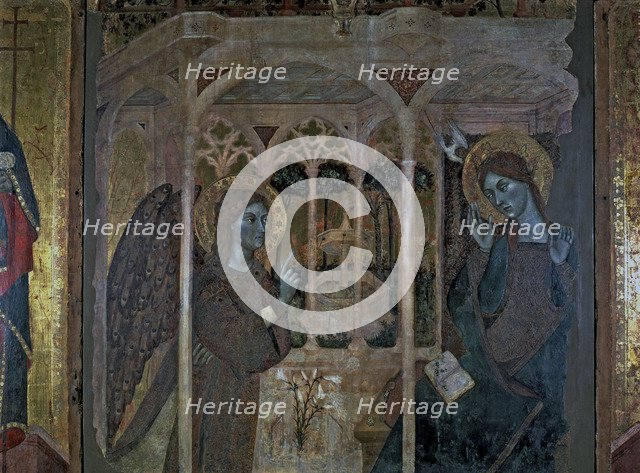  'The Annunciation', central panel of the altarpiece of 'The Annunciation and Saints John' by the…
