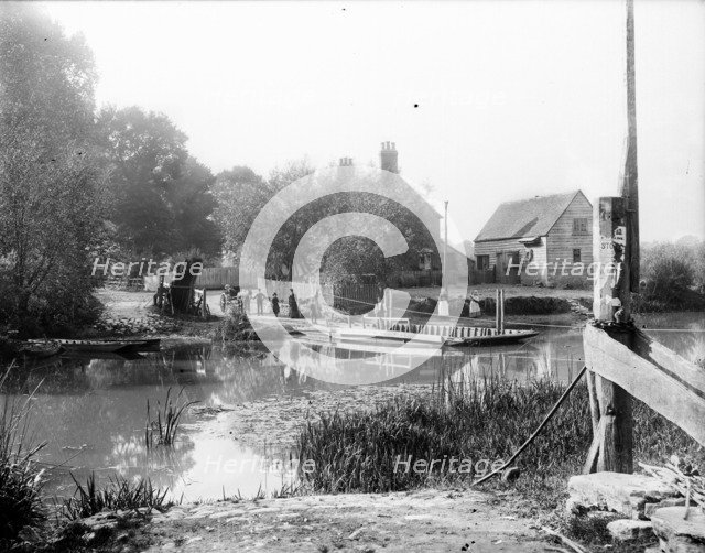 Ferry at Bablock Hythe Weir, Northmoor, Oxfordshire, c1860-c1922. Artist: Henry Taunt
