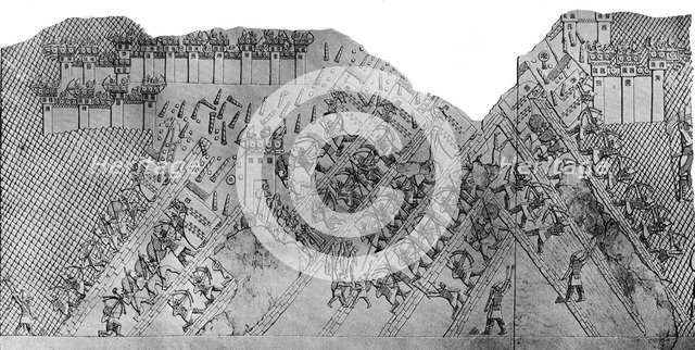 Assault on the City of Lachish, 700-692 BC, (c1900-1920).Artist: Sir Austen Henry Layard