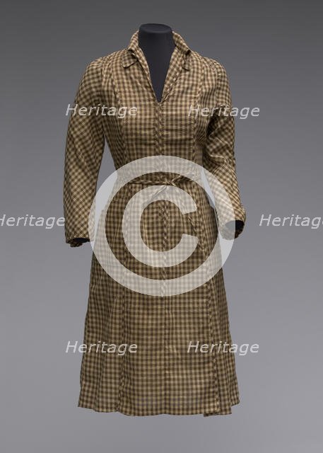 Dress and belt worn by Marla Gibbs as Florence Johnston on The Jeffersons, 1977-1980. Creator: Unknown.
