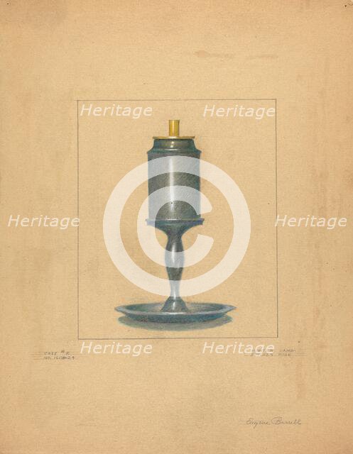 Pewter Lamp, 1935/1942. Creator: Eugene Barrell.