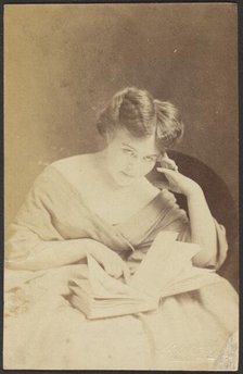 Portrait of a Woman with Book, late 19th century. Creator: Adolphe Beau.