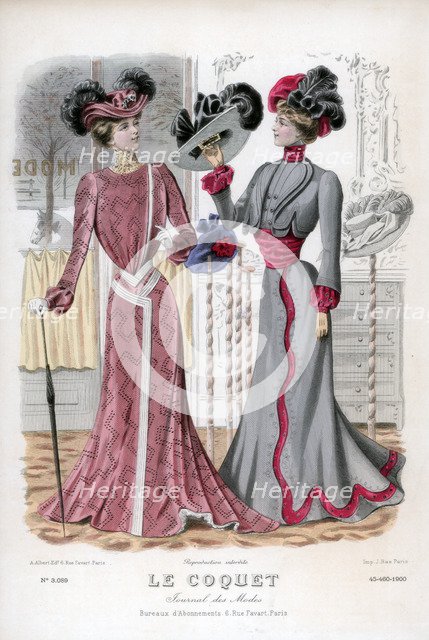 Ladies' fashions, late 19th century. Artist: Unknown