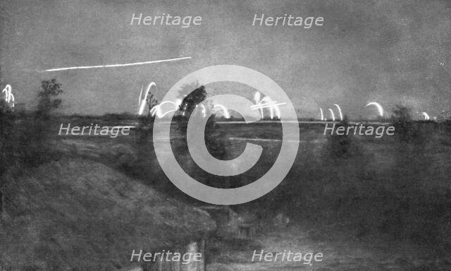 'Chimie Militaire Allemande; Ce feu d'artifice, produit par les fusees eclairantes de l'..., 1915. Creator: Unknown.