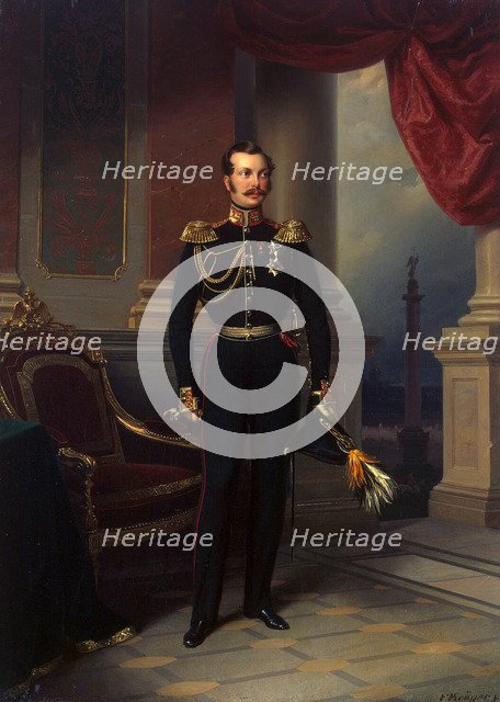 'Portrait of the Crown prince Alexander Nikolayevich', (1818-1881), c1840. Artist: Franz Kruguer