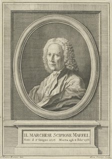 Portrait of the poet Scipione Maffei (1675-1755), c. 1750. Creator: Rotari, Pietro Antonio (1707-1762).