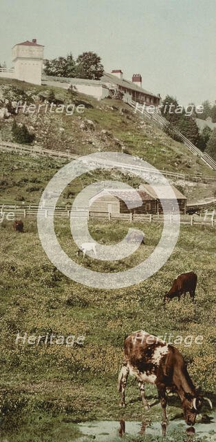 Old Fort Mackinac from the pasture, ca 1900. Creator: Unknown.