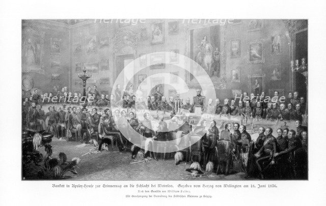 Banquet commemorating the victory at Waterloo, 1836 (1900). Artist: Unknown