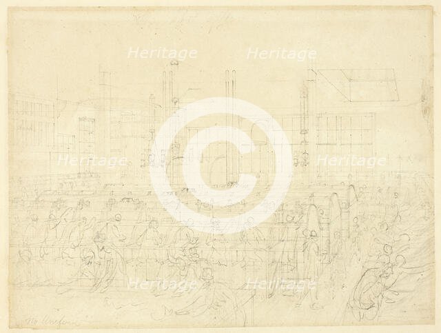 Study for The Post Office, from Microcosm of London, c. 1809. Creator: Augustus Charles Pugin.