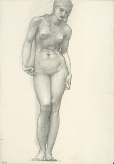 Venus with Golden Apple in Right Hand, for the Troy Triptych (sketchbook #2639), c. 1873-77. Creator: Sir Edward Coley Burne-Jones.