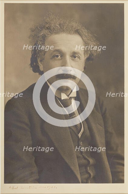 Portrait of Albert Einstein (1879-1955), 1921. Creator: Mishkin, Herman (1871-1948).