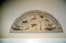 Hunting animals with net, Roman mosaic from Carthage, c3rd century. Artist: Unknown.