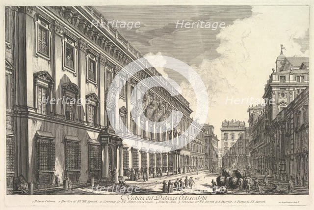 View of the Palazzo Odeschali, from Vedute di Roma (Roman Views), ca. 1753. Creator: Giovanni Battista Piranesi.