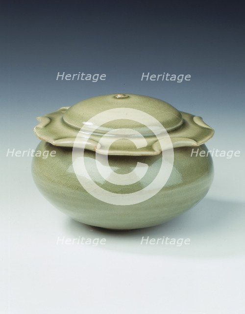 Yaozhou celadon covered jar, Northern Song dynasty, China, 11th century. Artist: Unknown