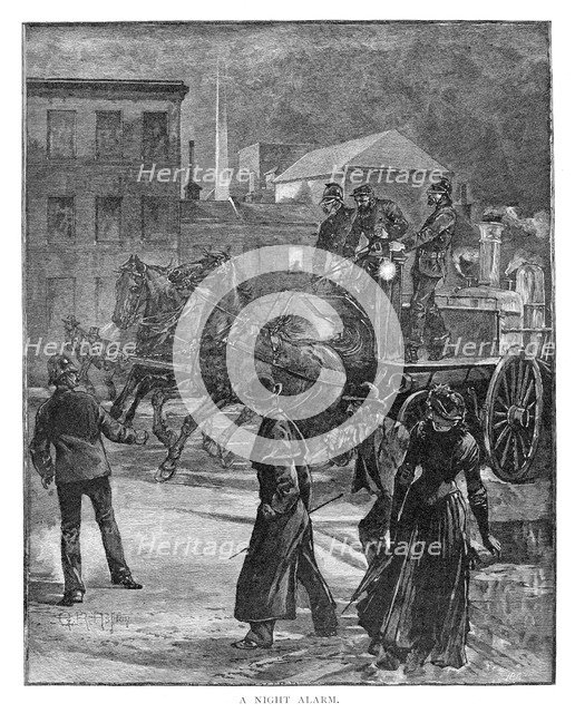 'A Night Alarm', 1886.Artist: Julian Ashton