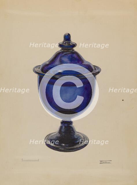 Sugar Bowl with Cover, c. 1936. Creator: Frank Fumagalli.