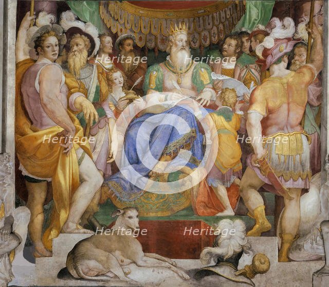 The Donation of Charlemagne, c. 1565. Creator: Zuccari, Taddeo (1529-1566).