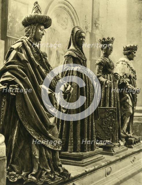 Bronze statues in the Hofkirche, Innsbruck, Tyrol, Austria, c1935.  Creator: Unknown.