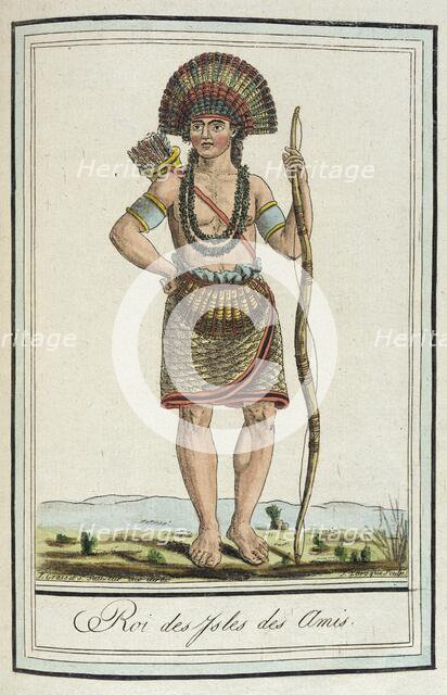 Costumes de Différents Pays, 'Roi des Ysles des Amis', c1797. Creator: Jacques Grasset de Saint-Sauveur.