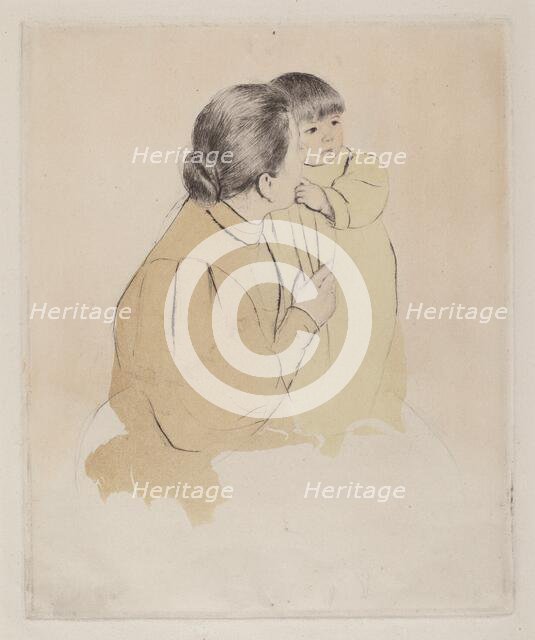 Peasant Mother and Child, c. 1894. Creator: Mary Cassatt.