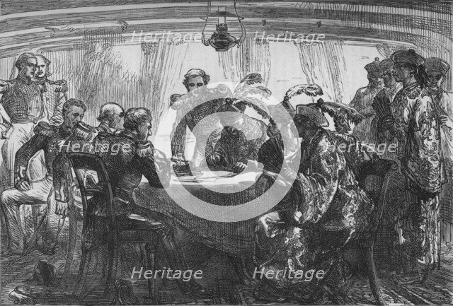 'Signing the Treaty of Nankin', c1880. Artist: Unknown.