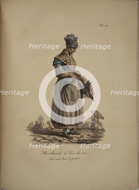 Brandy seller. From the Series "Cris de Paris" (The Cries of Paris), 1815. Creator: Vernet, Carle (1758-1836).