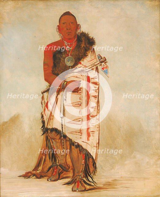 Ki-hó-go-waw-shú-shee, Brave Chief, Chief of the Tribe, 1832. Creator: George Catlin.