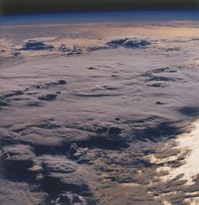Earth from space - thunderstorm over the Pacific Ocean, c1980s. Creator: NASA.