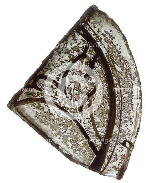 Glass Fragment, French, 12th century. Creator: Unknown.