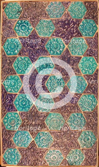 Star- and Hexagonal-Tile Panel, Iran, late 13th-14th century. Creator: Unknown.